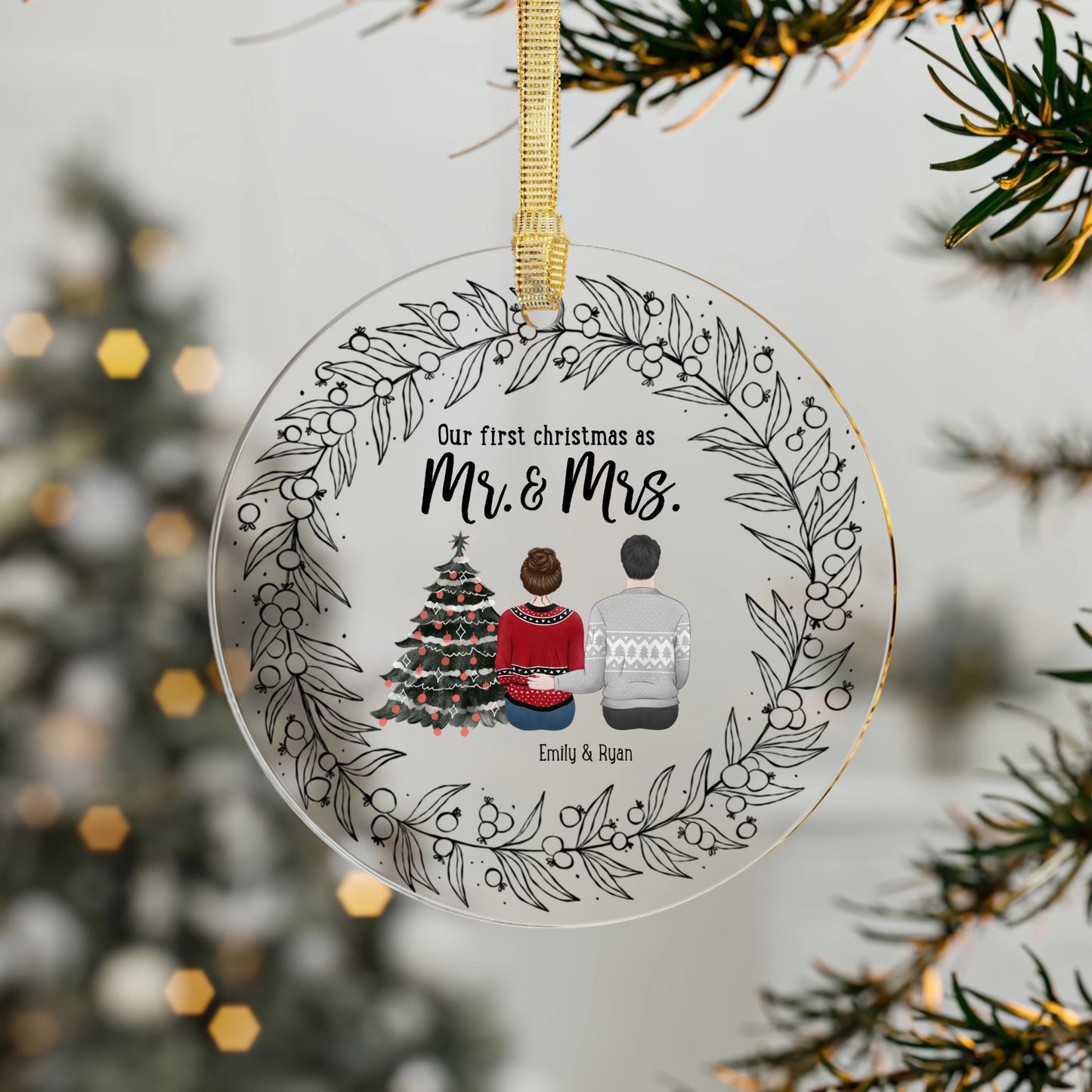 First Christmas as Mr and Mrs -Acrylic Ornament