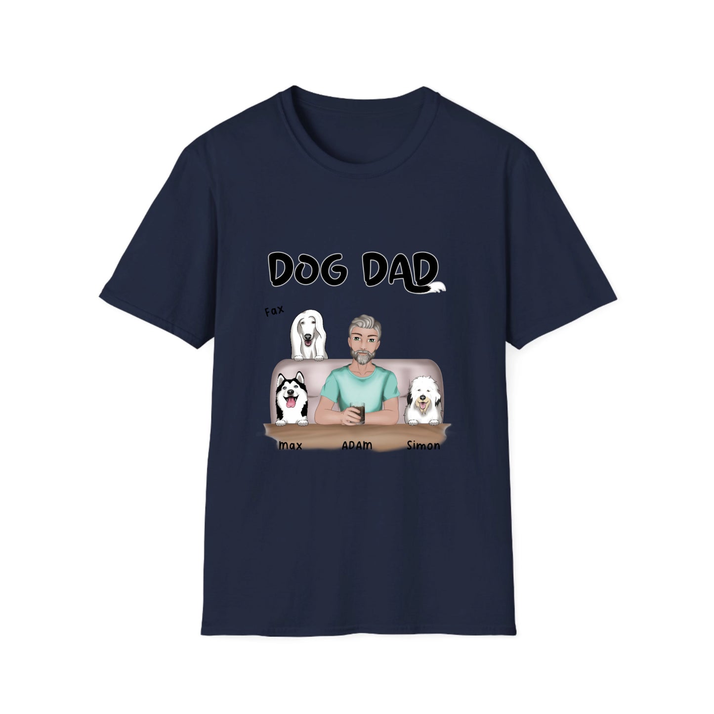 DOG DAD 1 to 4 Dogs -Unisex T-Shirt