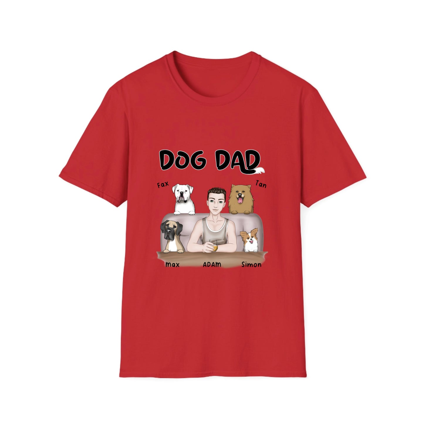 DOG DAD 1 to 4 Dogs -Unisex T-Shirt