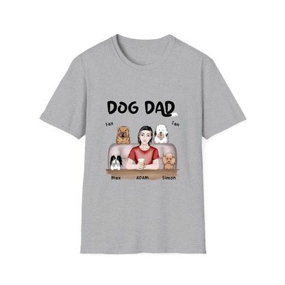 DOG DAD 1 to 4 Dogs -Unisex T-Shirt