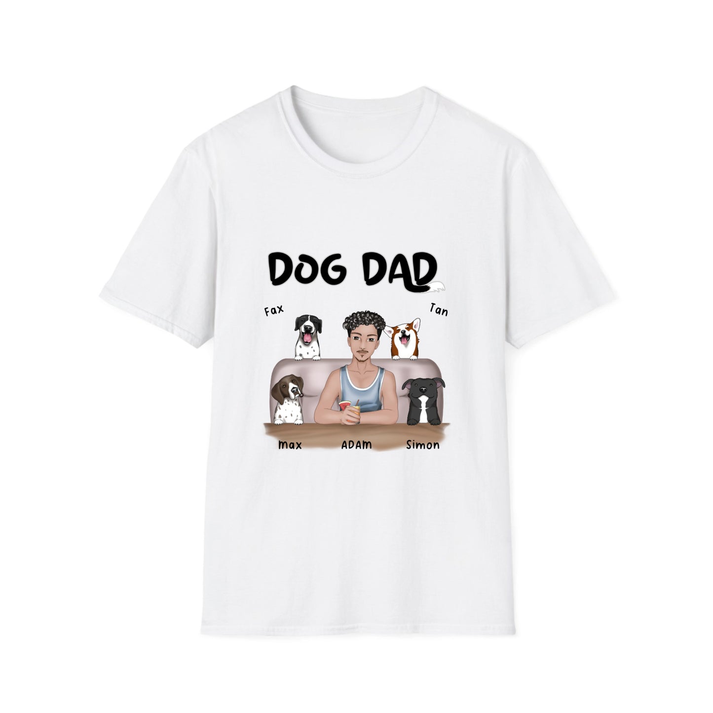 DOG DAD 1 to 4 Dogs -Unisex T-Shirt