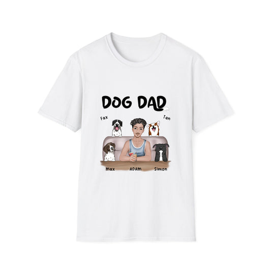 DOG DAD 1 to 4 Dogs -Unisex T-Shirt