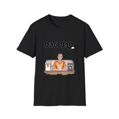 DOG DAD 1 to 4 Dogs -Unisex T-Shirt