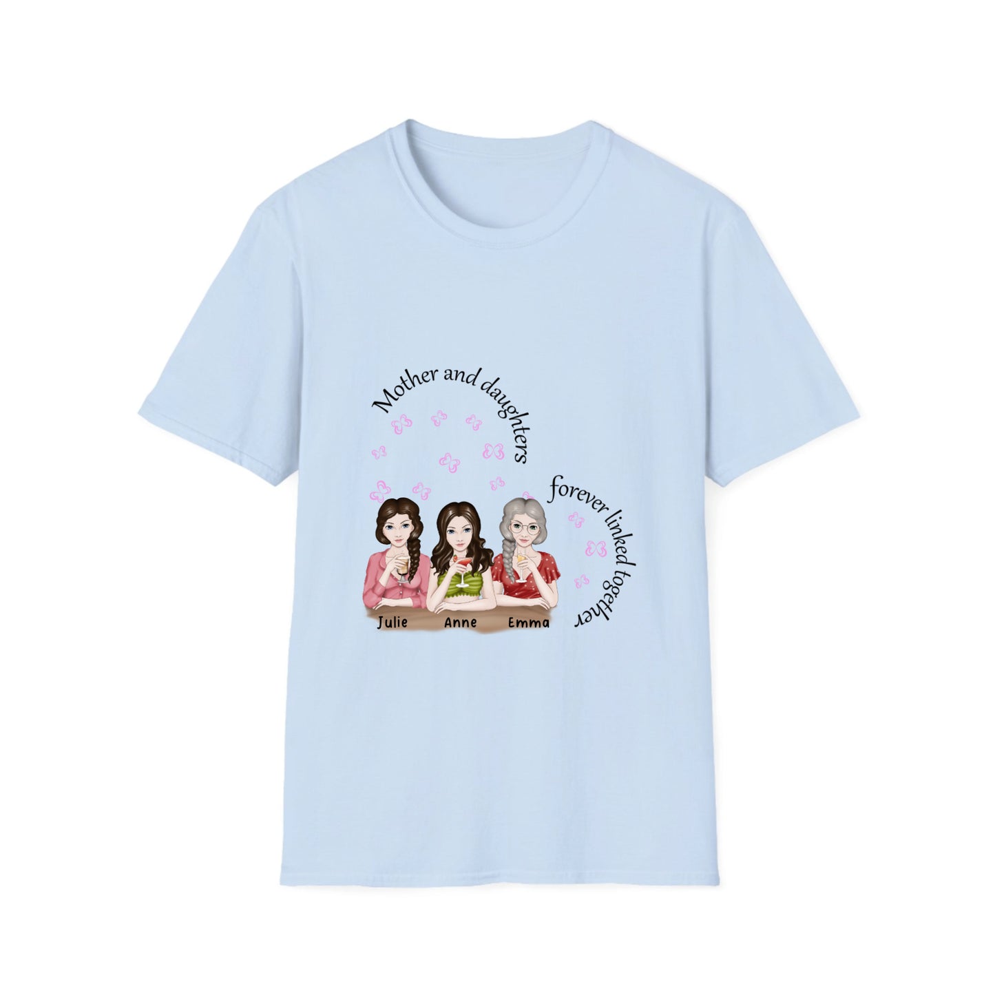 Mother and Daughters Forever linked - Unisex Softstyle T-Shirt