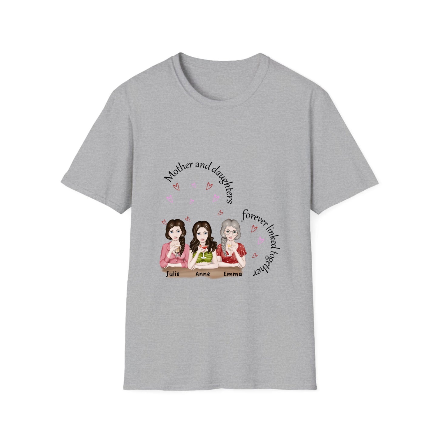 Mother and Daughters Forever linked - Unisex Softstyle T-Shirt
