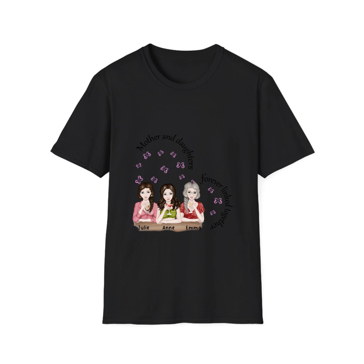 Mother and Daughters Forever linked - Unisex Softstyle T-Shirt