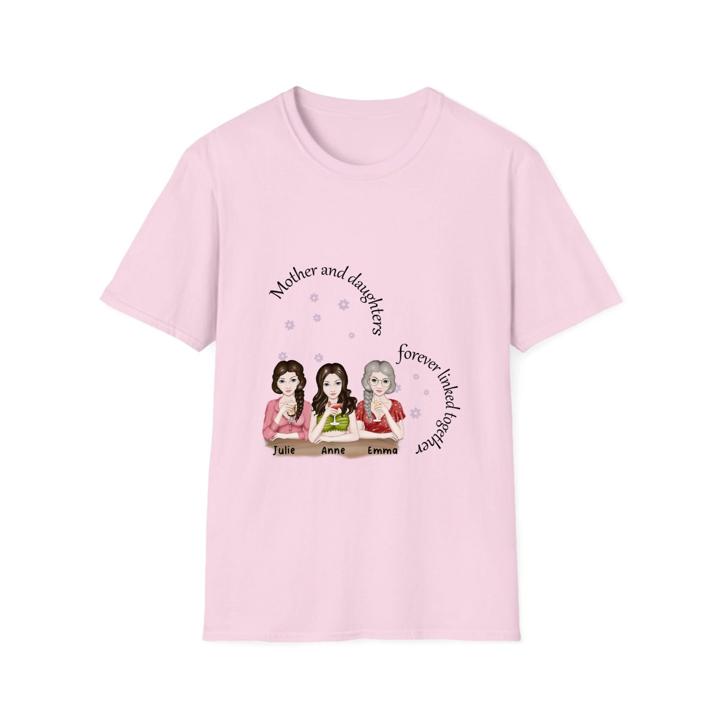 Mother and Daughters Forever linked - Unisex Softstyle T-Shirt