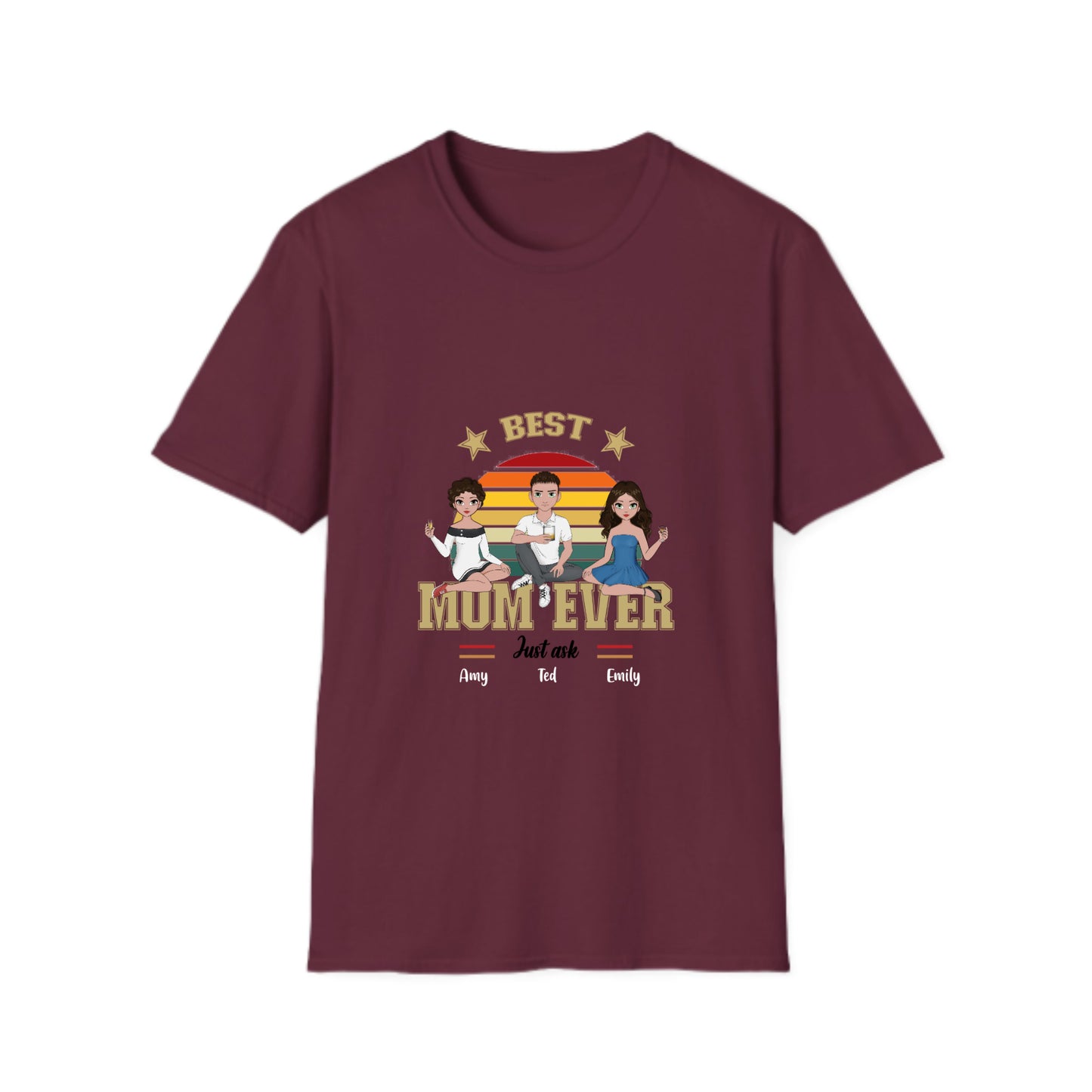 Best MOM ever - 2 to 5 Kids - Unisex Softstyle T-Shirt