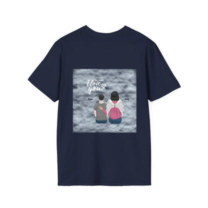 MOM and Child - always with me - Unisex Softstyle T-Shirt Backprint