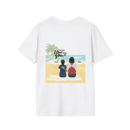 MOM and Child - always with me - Unisex Softstyle T-Shirt Backprint