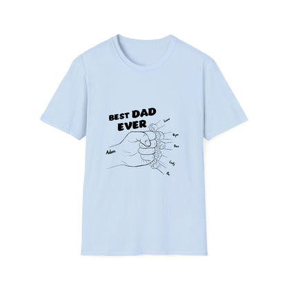Best DAD ever- Line art hands- Unisex Softstyle T-Shirt