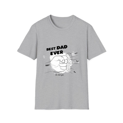 Best DAD ever- Line art hands- Unisex Softstyle T-Shirt
