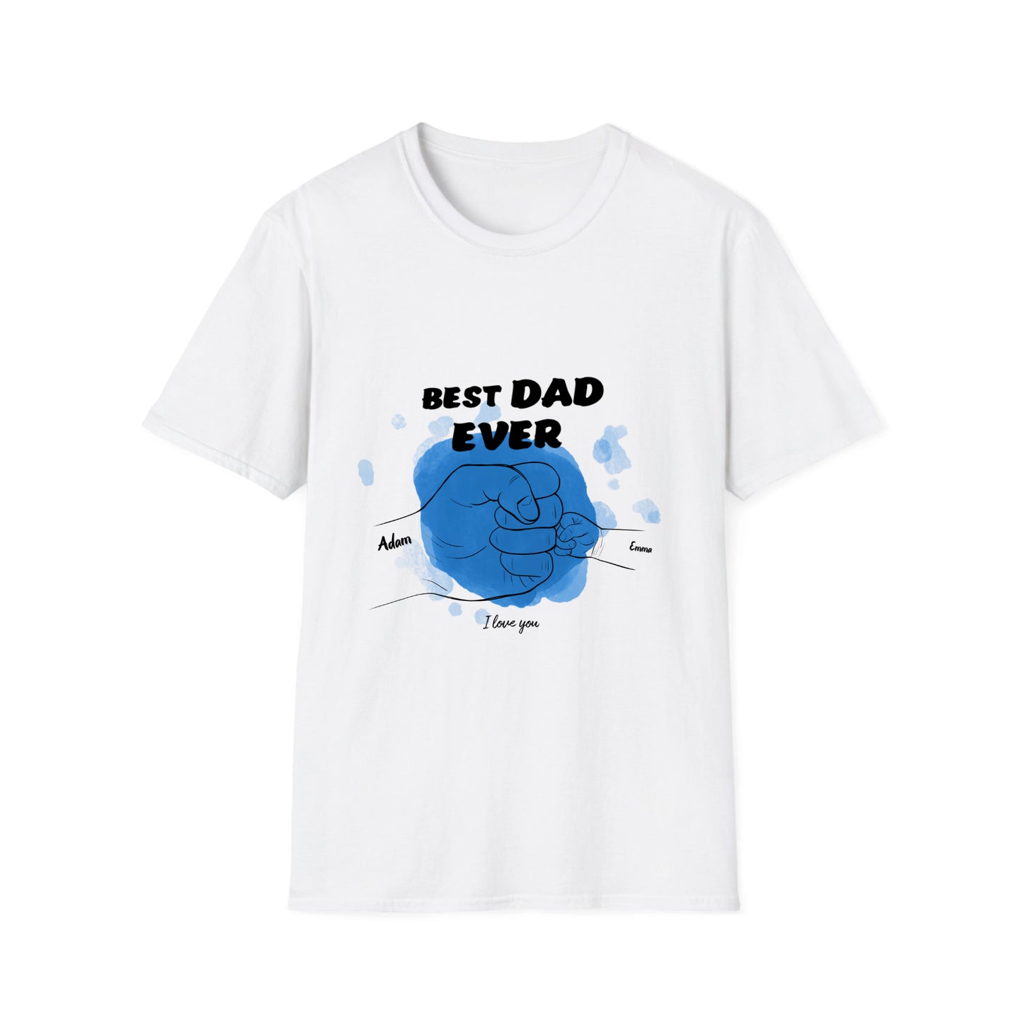 Best DAD ever- Line art hands- Unisex Softstyle T-Shirt