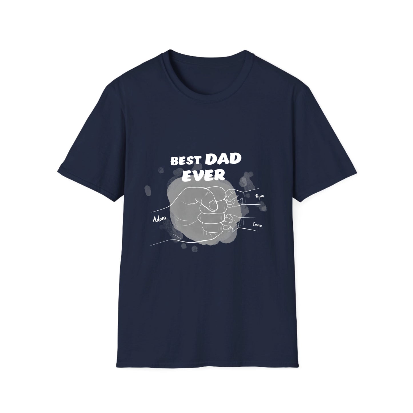 Best DAD ever- Line art hands- Unisex Softstyle T-Shirt