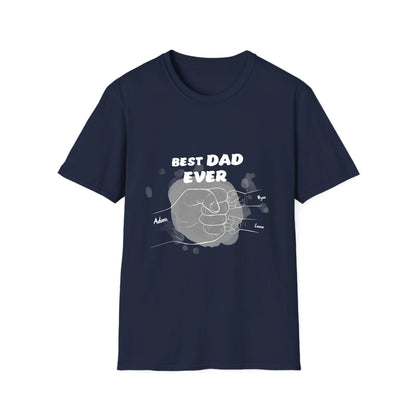 Best DAD ever- Line art hands- Unisex Softstyle T-Shirt