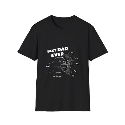 Best DAD ever- Line art hands- Unisex Softstyle T-Shirt
