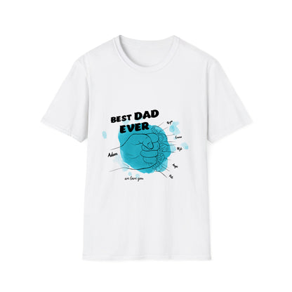 Best DAD ever- Line art hands- Unisex Softstyle T-Shirt