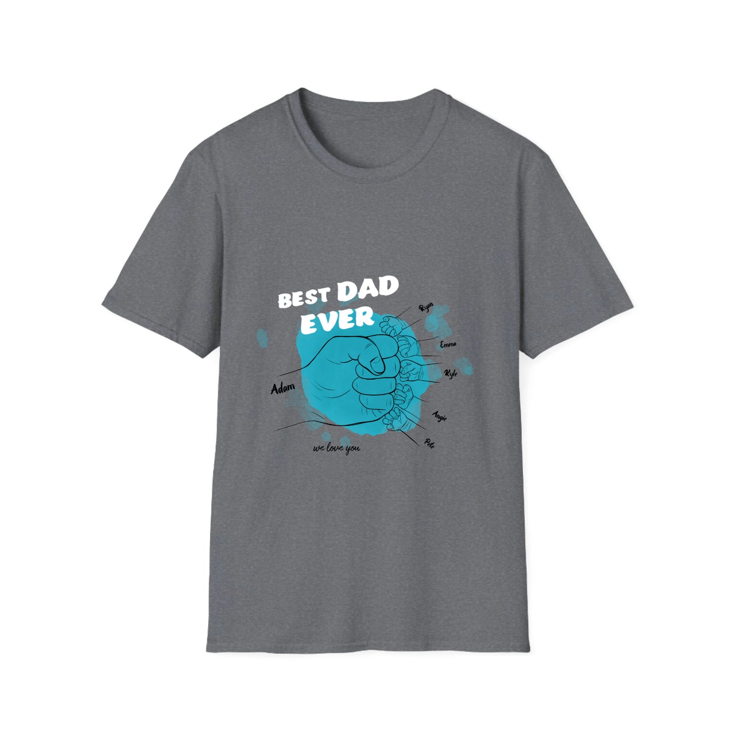 Best DAD ever- Line art hands- Unisex Softstyle T-Shirt