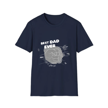 Best DAD ever- Line art hands- Unisex Softstyle T-Shirt