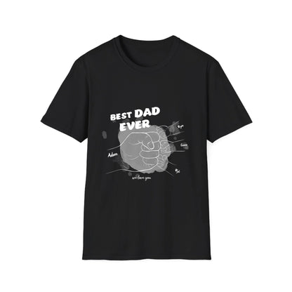 Best DAD ever- Line art hands- Unisex Softstyle T-Shirt
