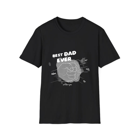 Best DAD ever- Line art hands- Unisex Softstyle T-Shirt